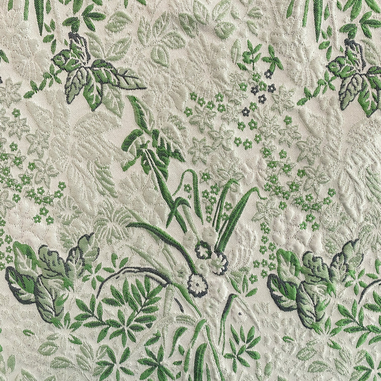 Botanical Cloqué Jacquard - Spring Green / Honeydew / White