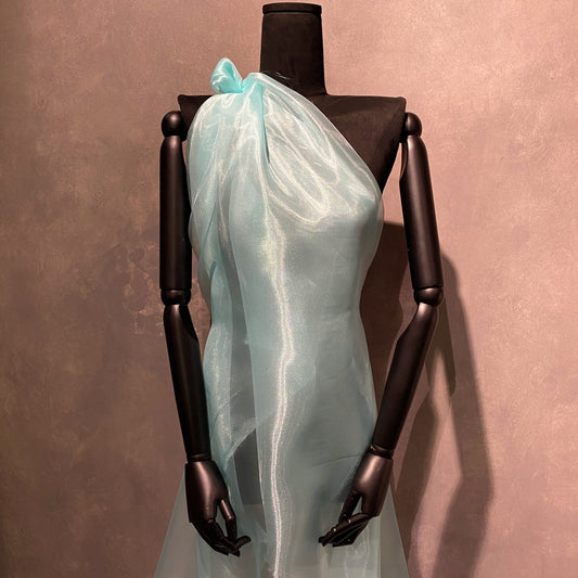 Metallic Organza - Pale Aqua