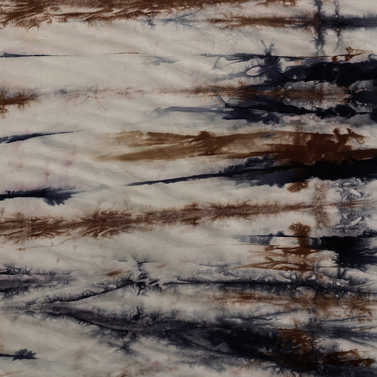Dyed Stripe Tencel Woven Twill - Dark Blue, Sienna, Orchid