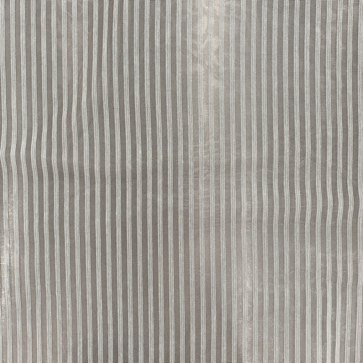 Striped Open-Weave Mesh - White