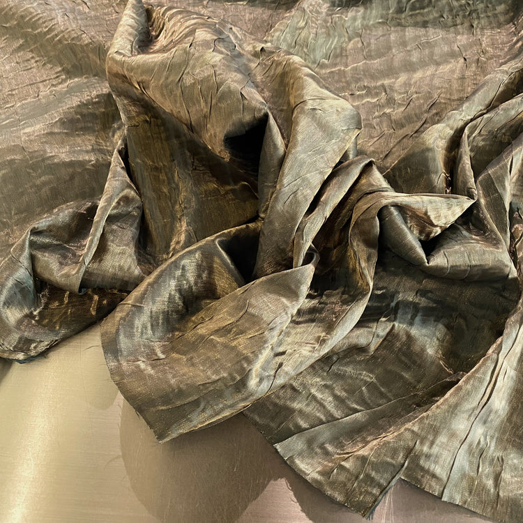 Bonded Crushed Metallic Organza - Antique Brass