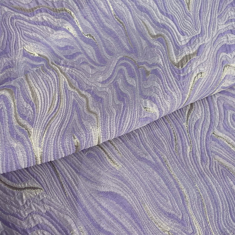 Contour Wave Brocade -  Pale Purple/Silver Metallic