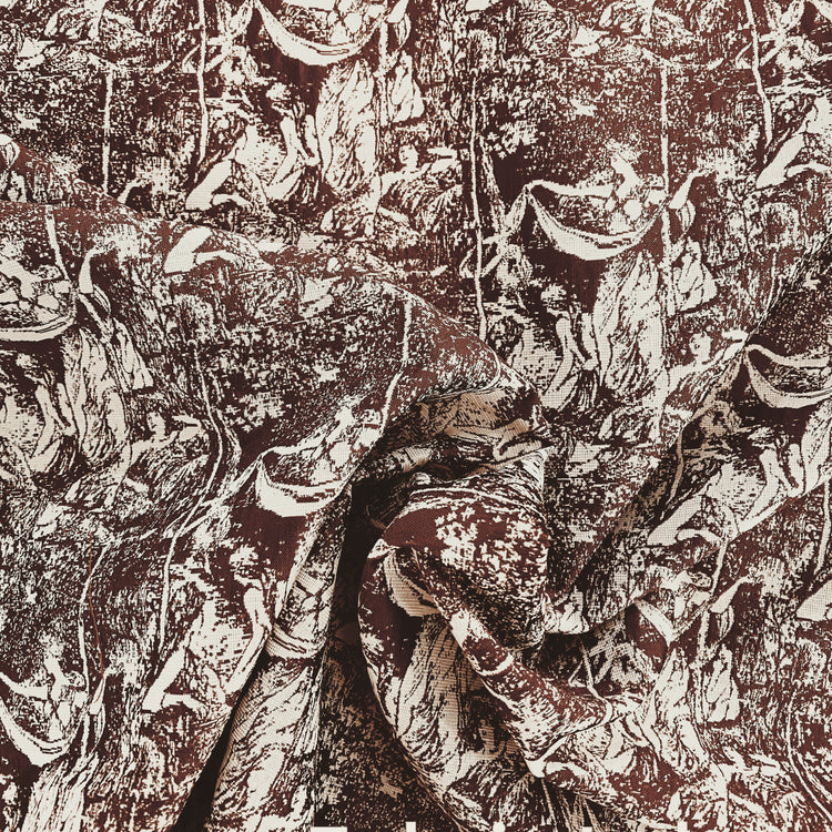 Baroque Garden Poly/Cotton Jacquard  - Burnt Sienna Brown