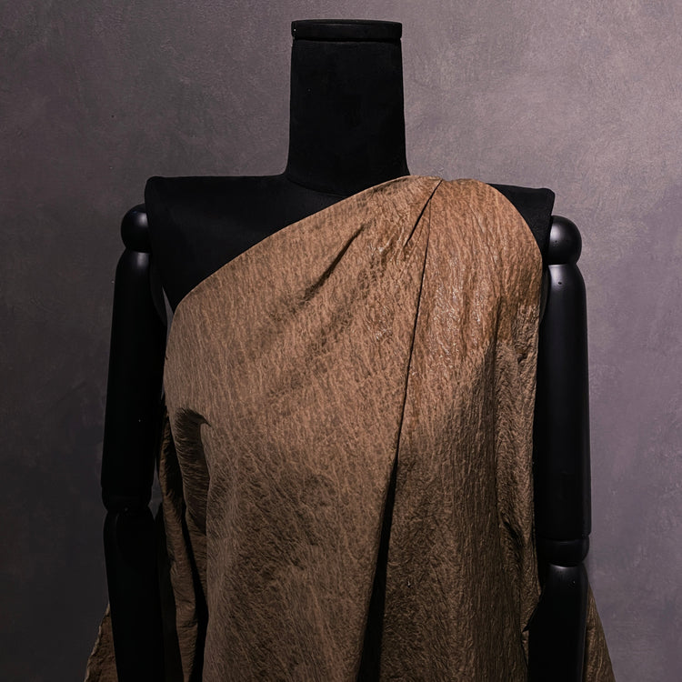 Boiled Shibori Showerproof Nylon - Tan / Sienna