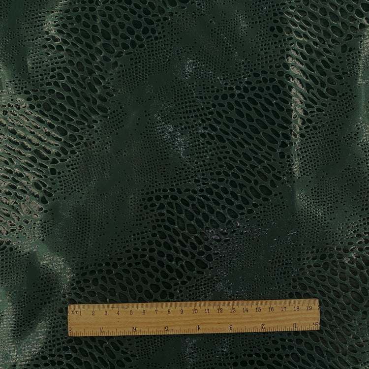 Reptile Foil Shimmer Satin - Dark Green