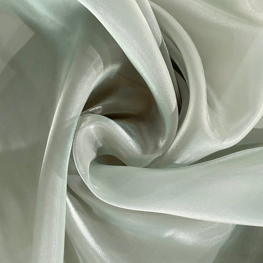 Pearlescent Satin Organza - Pale Green