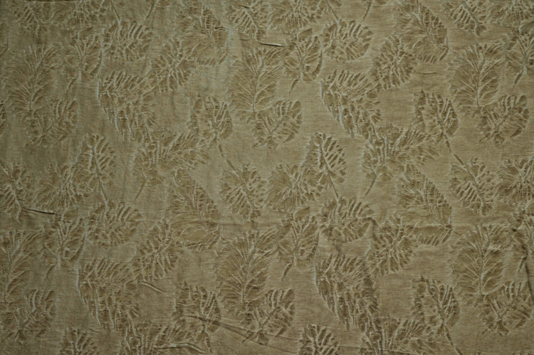 Palm Fronds Silk & Viscose Damask - Burly Wood