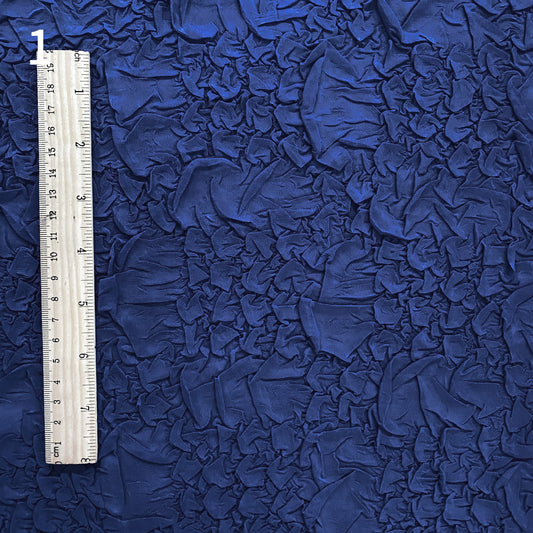 Organic Petal-Creased Chiffon - Bonded - Royal Blue