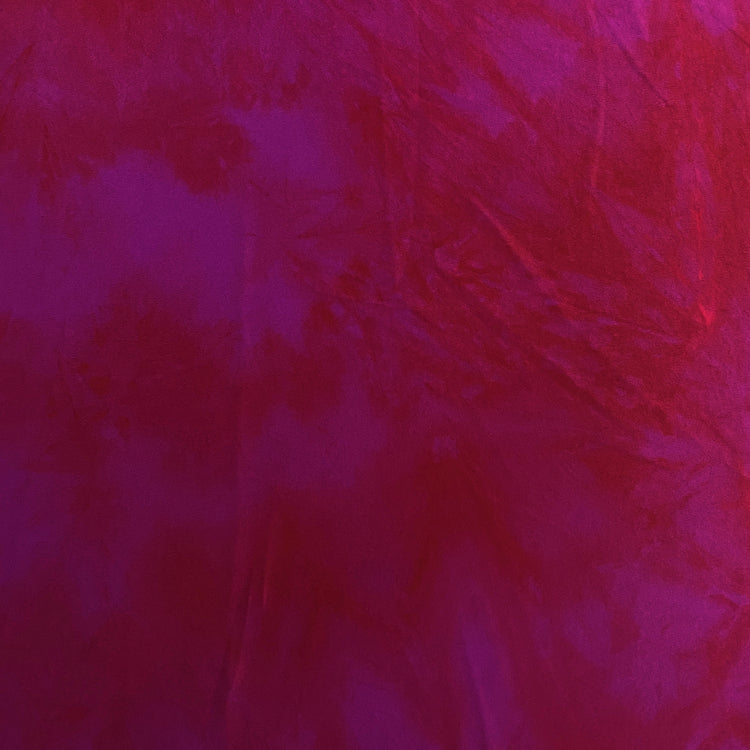 Abstract Shibori Satin Back Crepe - Dark Magenta / Crimson