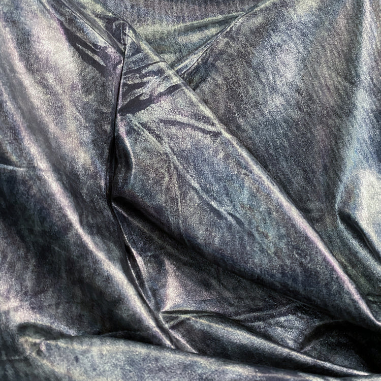 Creased Holographic Metallic Knit - Grey