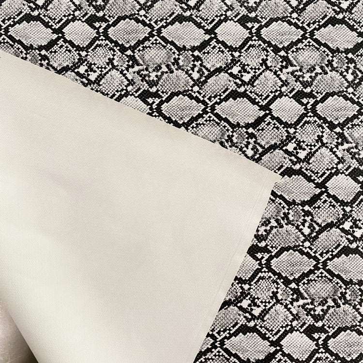 Snake Skin Faux Leather- Black and White