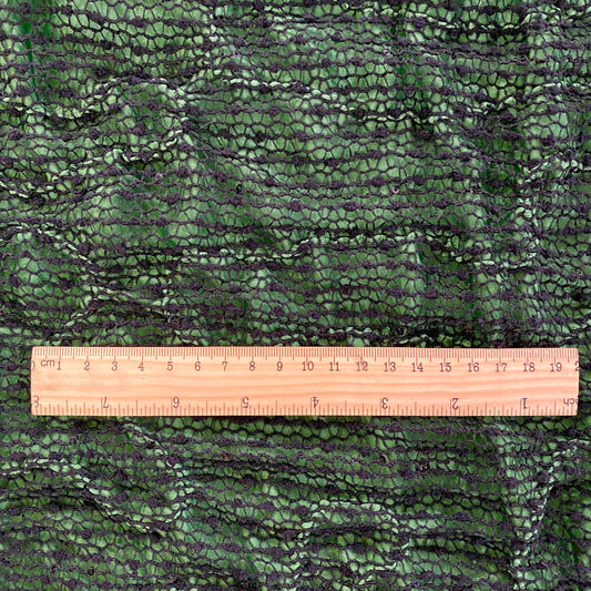 Boucle Knit Squiggle Appliqué Backing - Black/Green