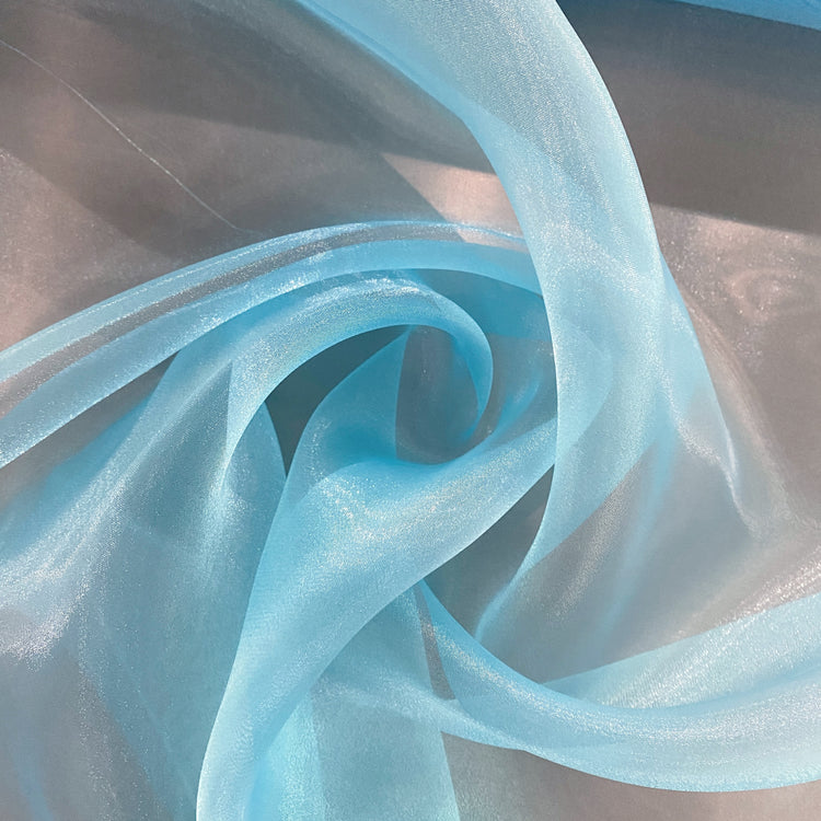 Metallic Organza - Sky Blue