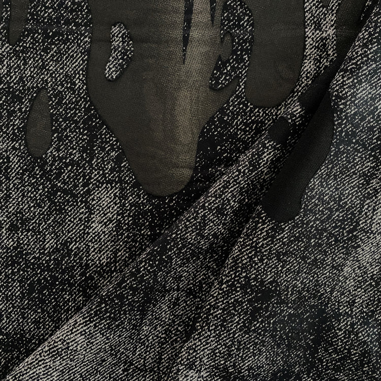 Dripping Denim Devoré Burnout Chiffon - Black / Silver