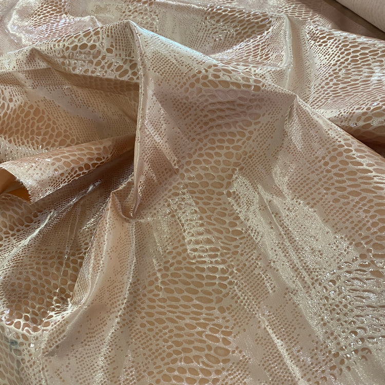 Reptile Foil Shimmer Satin - Sand