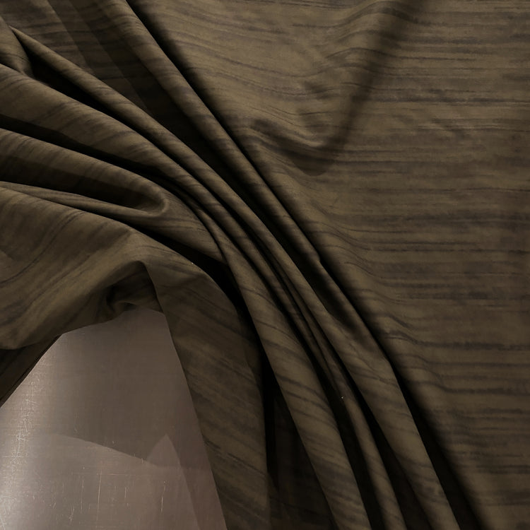 Brushstroke Striped Cotton Drill - Dark Khaki