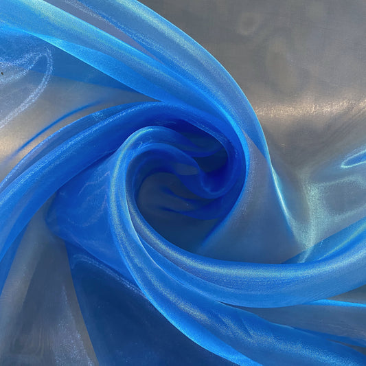 Metallic Organza - Manganese Blue