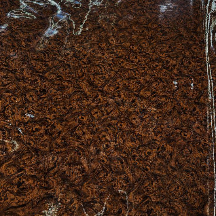 PVC - Laminated Swirl Vein Marble Print - Burnt Sienna/Black