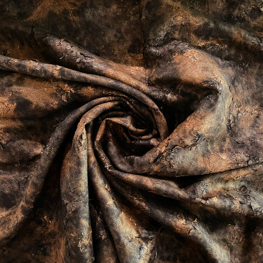 Metallic Cracked Distressed Jacquard - Copper / Dark Grey