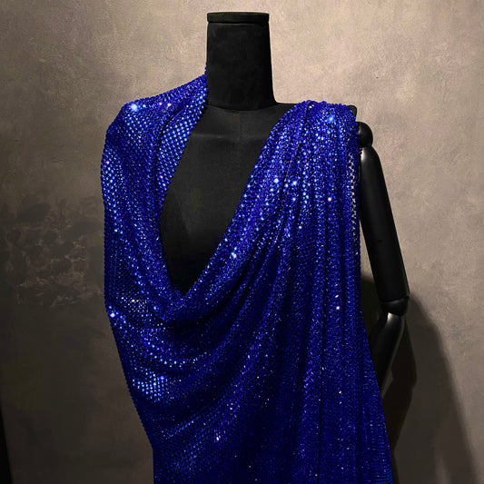 Square Glass Crystal Mesh - Blue
