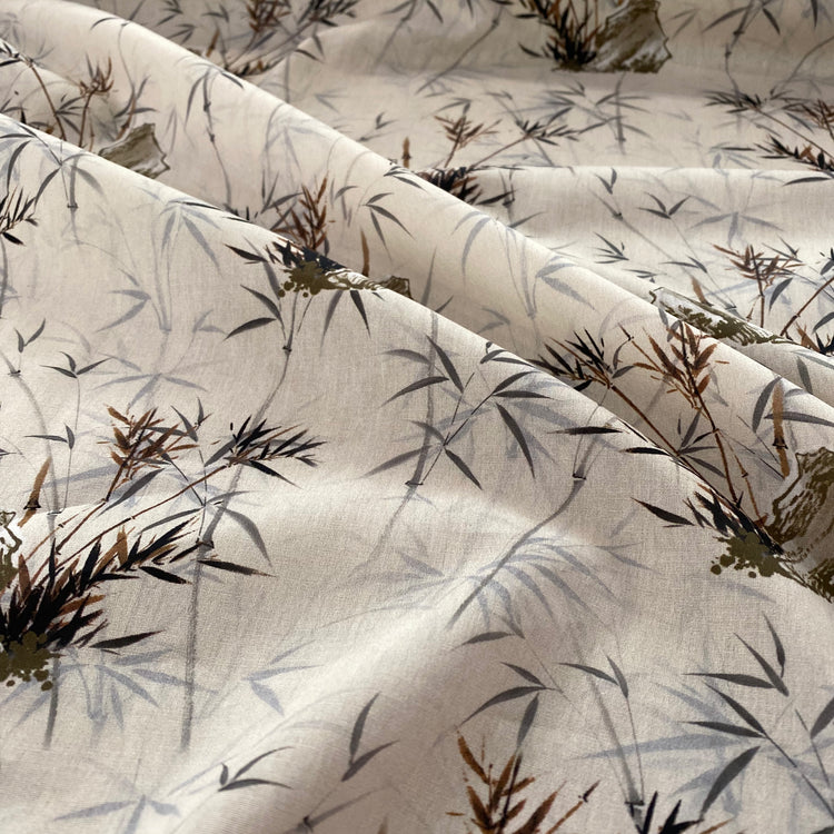 Bamboo & Boulder Cotton Lawn - Neutral Tones