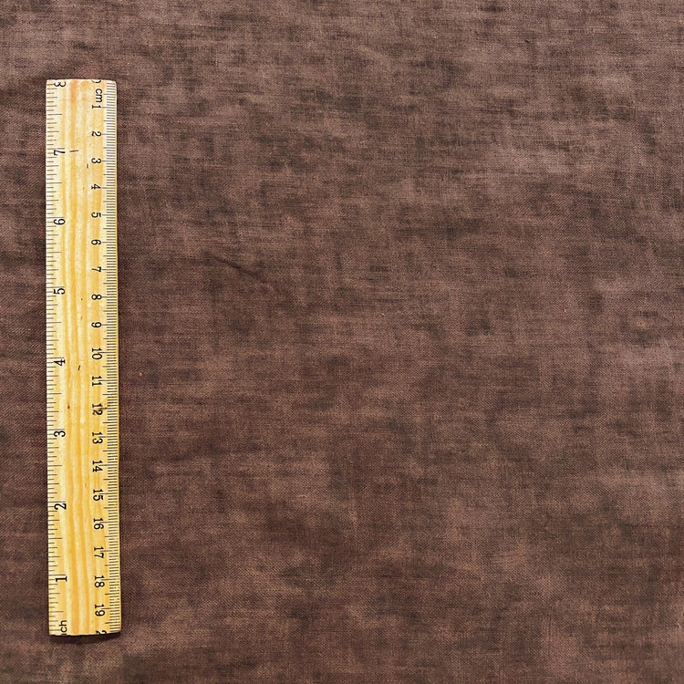 Mottled Dye Linen Cotton Blend - Dark Brown