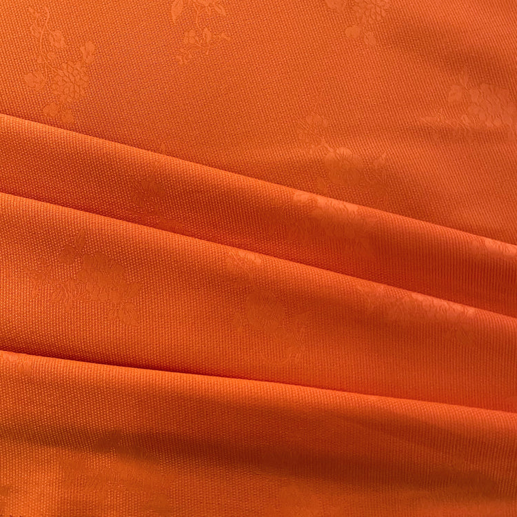 Rose Dobby Motif -  Duck Basket Weave - Orange
