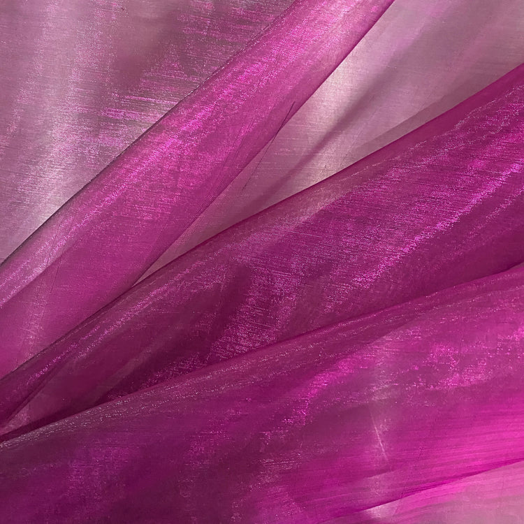 Shot Organza - Fuchsia/Black