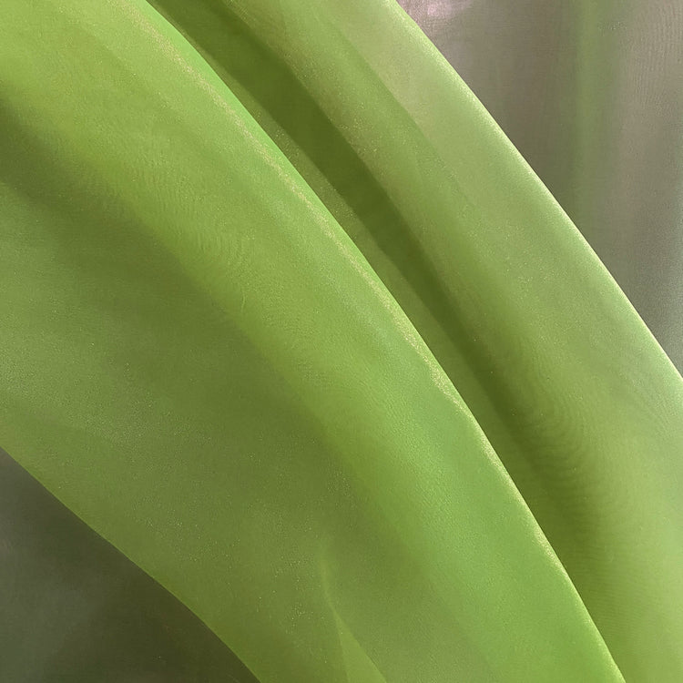 Liquid Shimmer Organza - Neon Lime