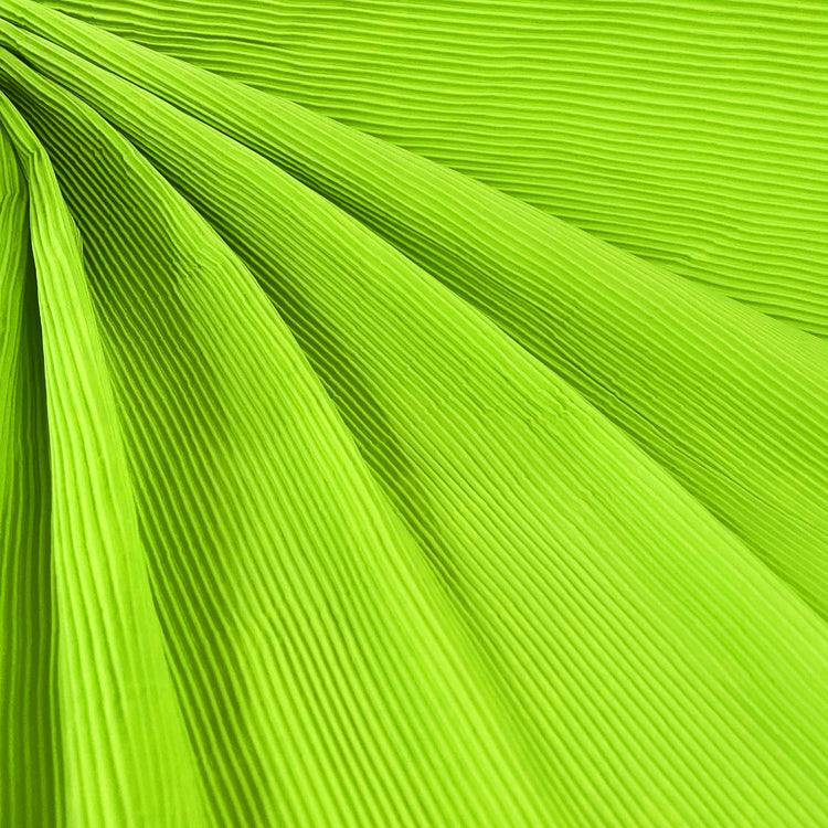 Accordion-Pleated Taffeta - Lawn Green