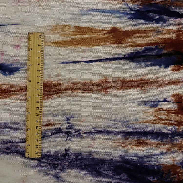 Dyed Stripe Tencel Woven Twill - Dark Blue, Sienna, Orchid