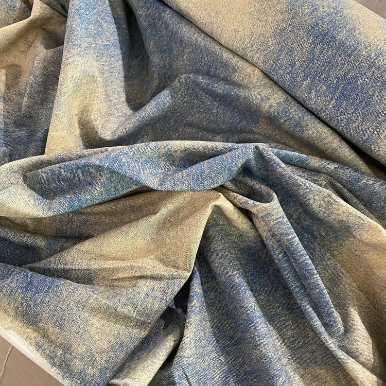 Vintage Fade Print Denim - Blue / Light Yellow