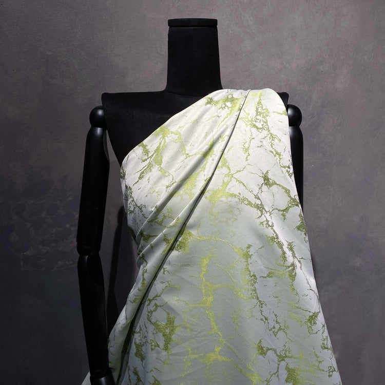 Abstract Marble Jacquard - Lawn Green / Pale Silver