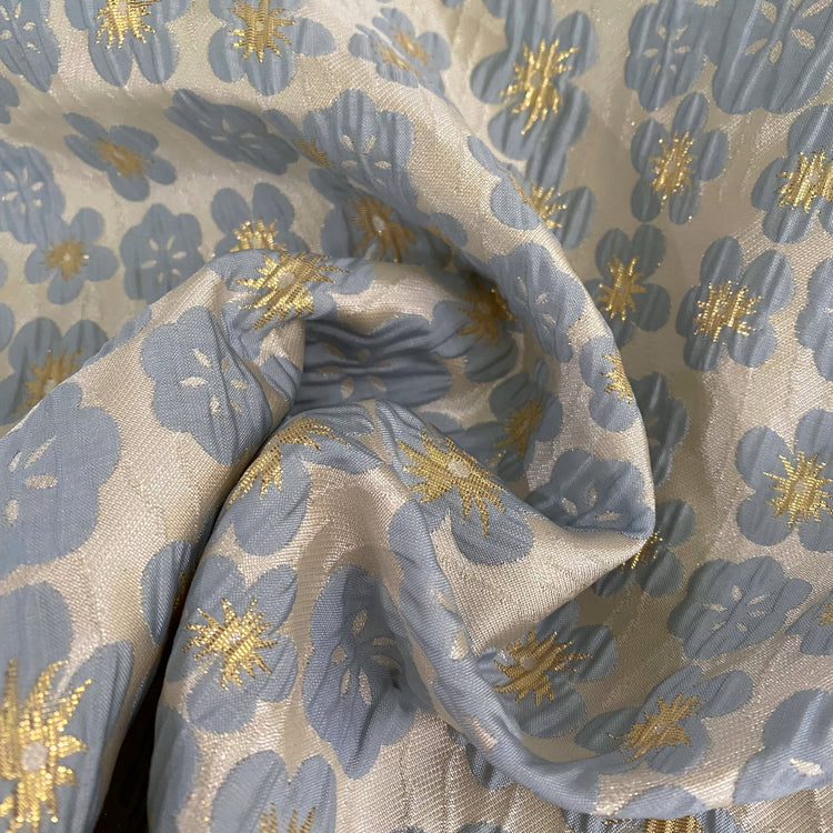 Wrinkle Daisy Brocade - Powder Blue