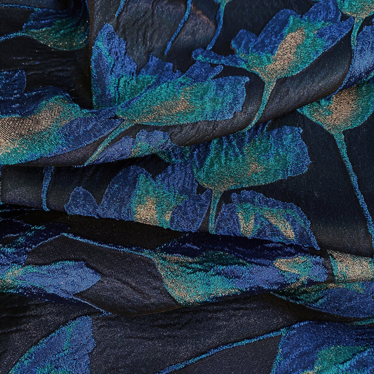 Spring Blossom Brocade - Metallic - Turquoise