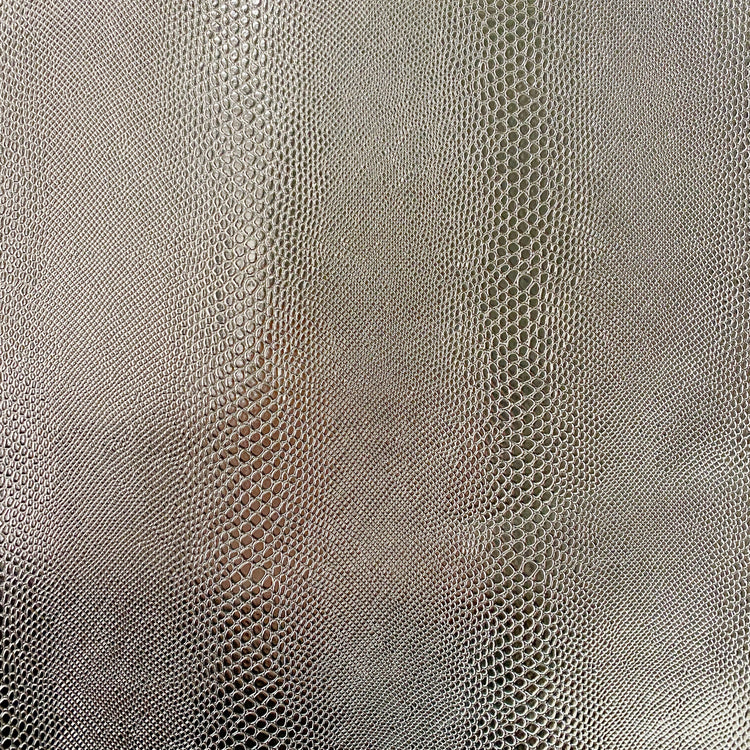 Foiled Snake Faux Leather - Fine Pattern - Silver