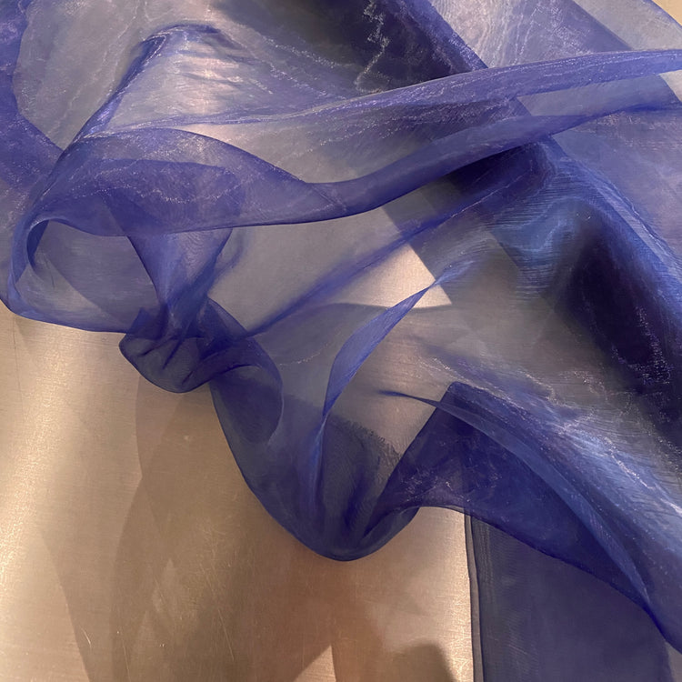 Liquid Steel Organza - Navy