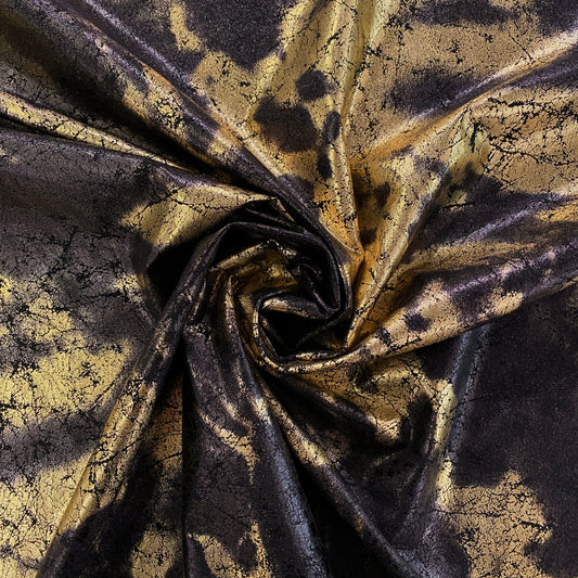 Antiqued Abstract Metallic Foil - Black/Gold