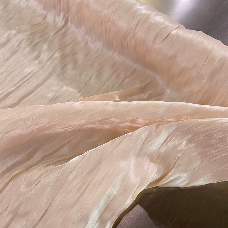 Plisse Shimmer Satin - Bisque