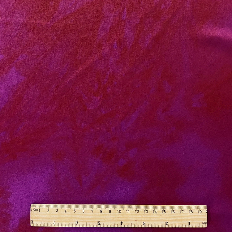 Abstract Shibori Satin Back Crepe - Dark Magenta / Crimson