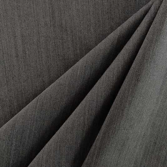 Australian Merino Worsted Wool Gabardine - Herringbone - Dark Grey