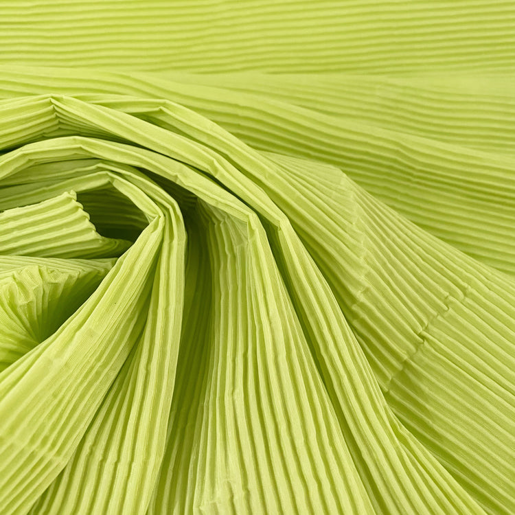 Accordion-Pleated Taffeta - Lime Green