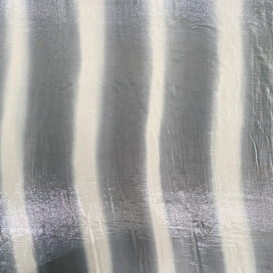 Faded Stripe Silk Lurex Chiffon - Silver / Beige
