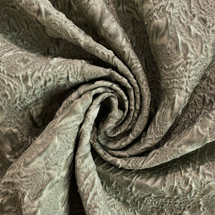 Baked Earth Cloqué Matelassé - Sage / Charcoal
