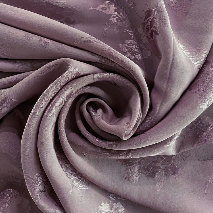 Butterfly Blossom Silk/Cotton Damask - Thistle