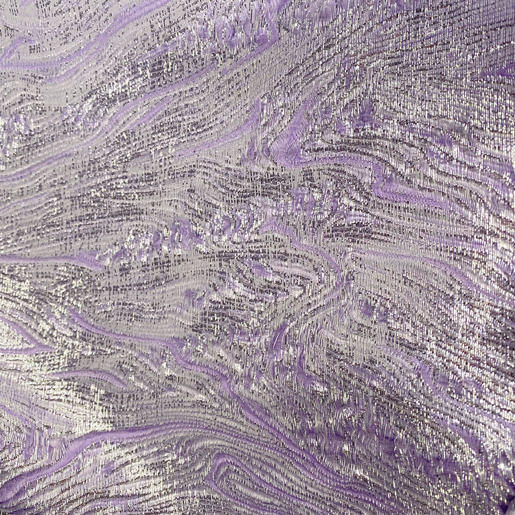 Contour Wave Brocade - Lavender/Silver Metallic