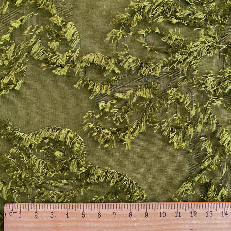 Cut-Pile Damask - Olive Drab