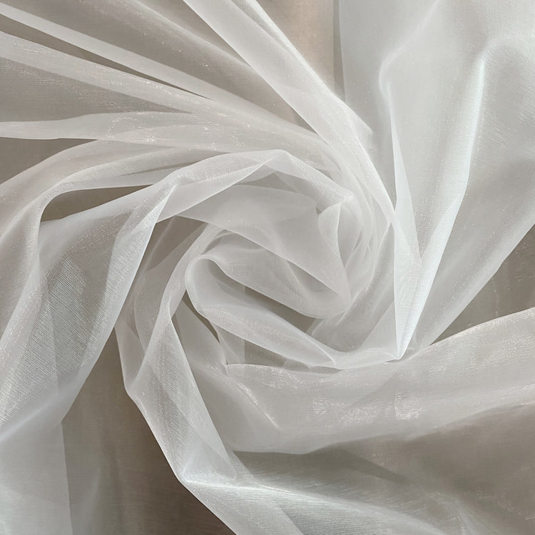 Liquid Steel Organza - White