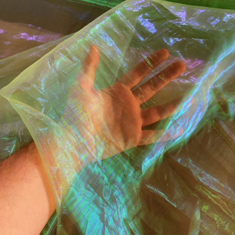 Holographic Organza - Lime