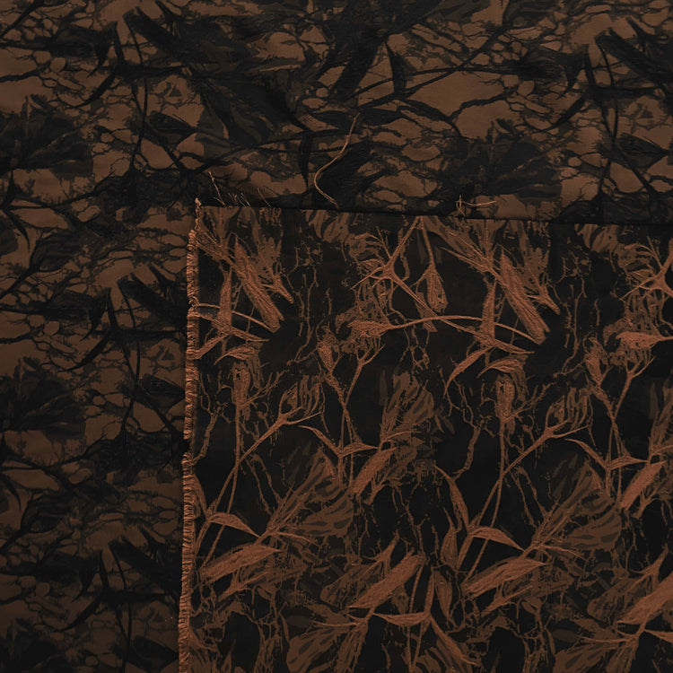 Earthy Foliage Jacquard - Chocolate / Black